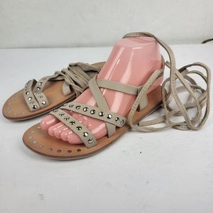 Charles by Charles David women Flat Tie Up Strappy Gladiator Sandals 5.5